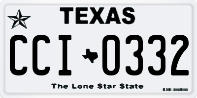 TX license plate CCI0332