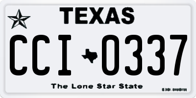 TX license plate CCI0337