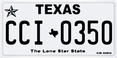 TX license plate CCI0350