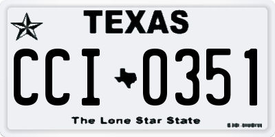 TX license plate CCI0351