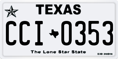 TX license plate CCI0353