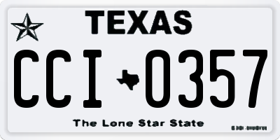 TX license plate CCI0357