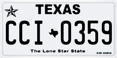 TX license plate CCI0359