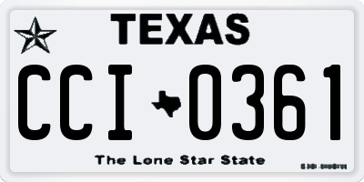 TX license plate CCI0361