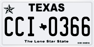 TX license plate CCI0366