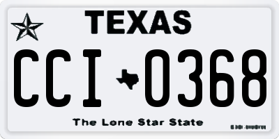 TX license plate CCI0368