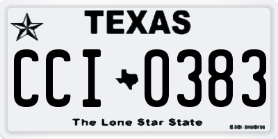 TX license plate CCI0383