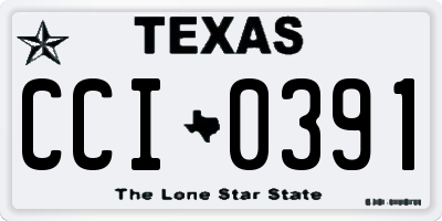 TX license plate CCI0391