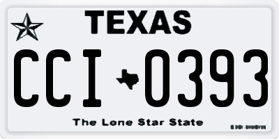 TX license plate CCI0393