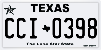 TX license plate CCI0398