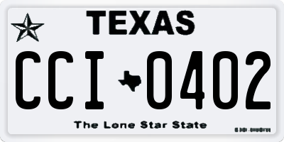 TX license plate CCI0402
