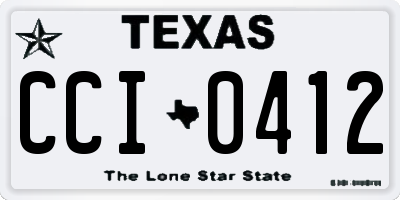 TX license plate CCI0412