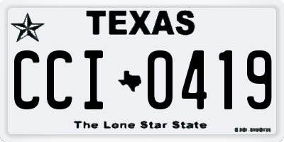 TX license plate CCI0419