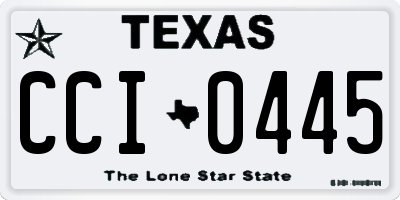 TX license plate CCI0445