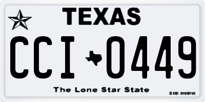 TX license plate CCI0449