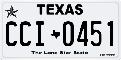 TX license plate CCI0451