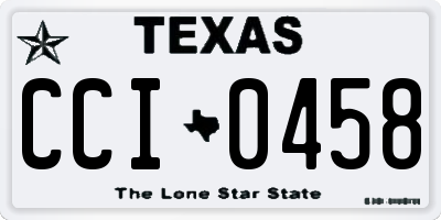 TX license plate CCI0458