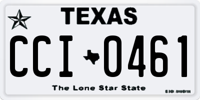 TX license plate CCI0461