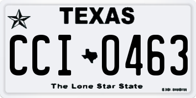 TX license plate CCI0463