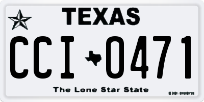 TX license plate CCI0471
