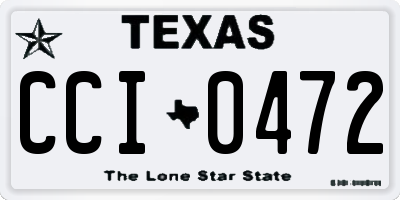 TX license plate CCI0472