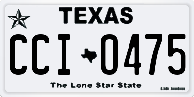 TX license plate CCI0475