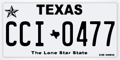 TX license plate CCI0477