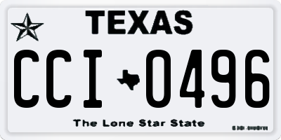 TX license plate CCI0496