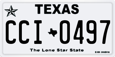 TX license plate CCI0497