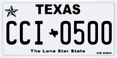 TX license plate CCI0500
