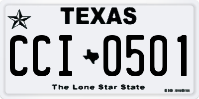 TX license plate CCI0501