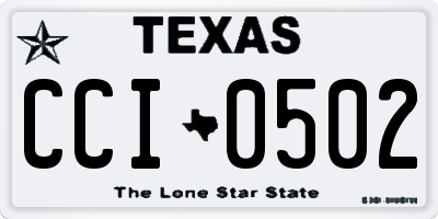 TX license plate CCI0502