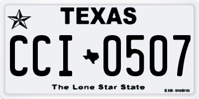 TX license plate CCI0507