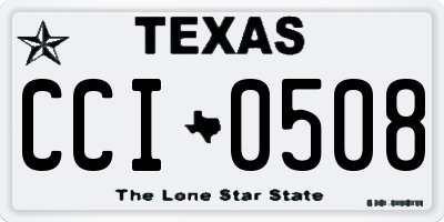 TX license plate CCI0508