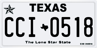 TX license plate CCI0518