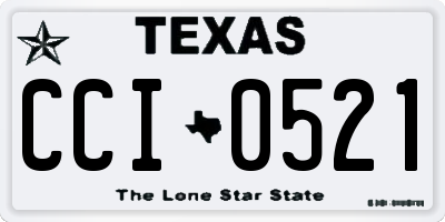 TX license plate CCI0521