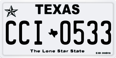 TX license plate CCI0533