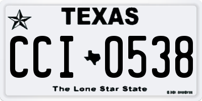 TX license plate CCI0538