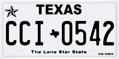 TX license plate CCI0542