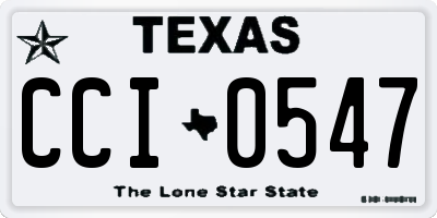 TX license plate CCI0547