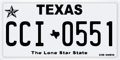 TX license plate CCI0551