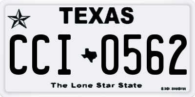 TX license plate CCI0562