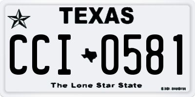 TX license plate CCI0581