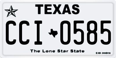 TX license plate CCI0585