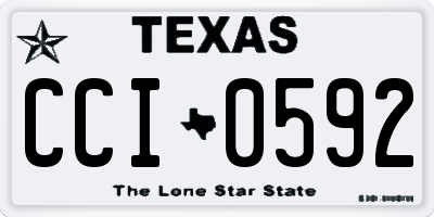 TX license plate CCI0592