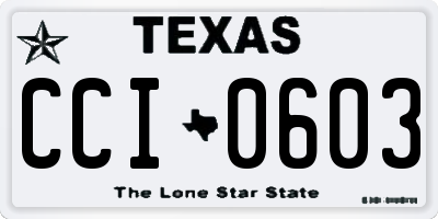 TX license plate CCI0603