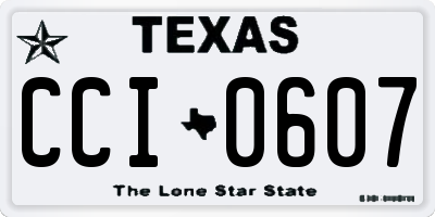 TX license plate CCI0607