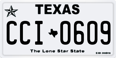 TX license plate CCI0609