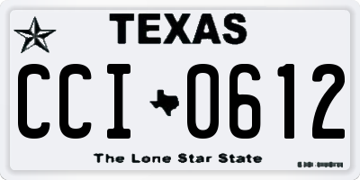 TX license plate CCI0612
