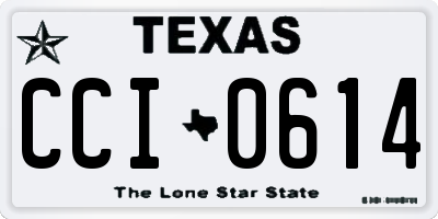 TX license plate CCI0614